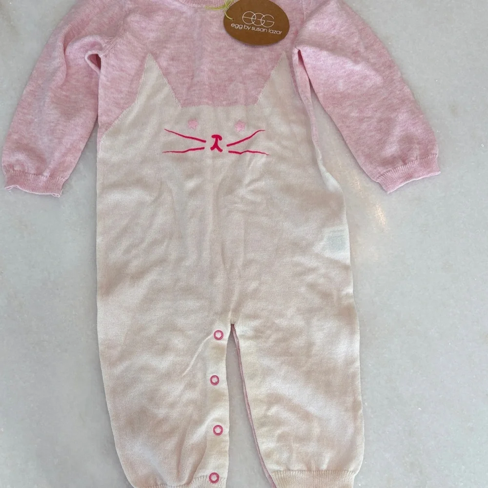 NEW Adorable Pink and Cream Cat Onsie 6 months